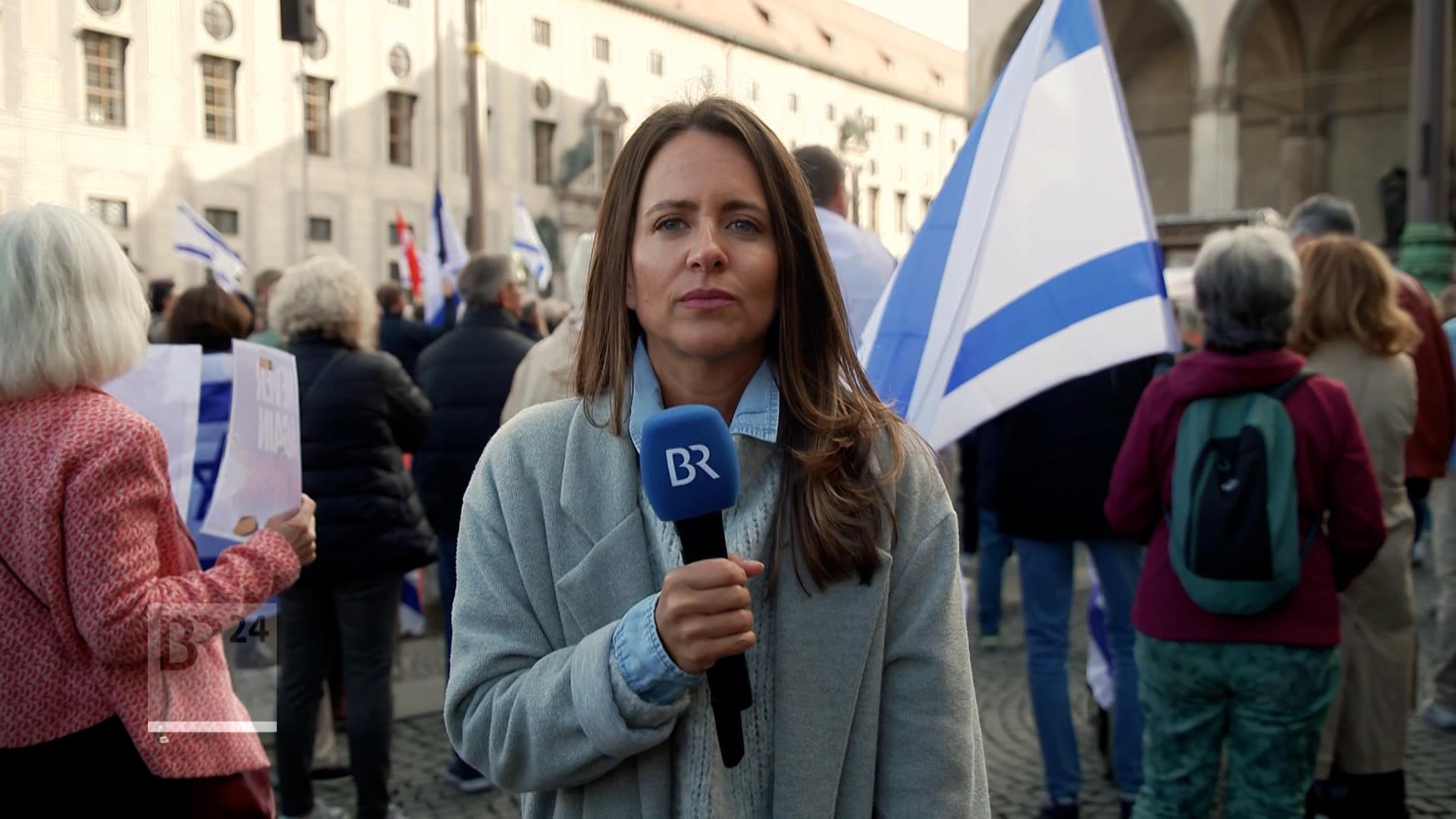 BR-Reporterin Ilanit Spinner von der Antisemitismus-Demonstration in München