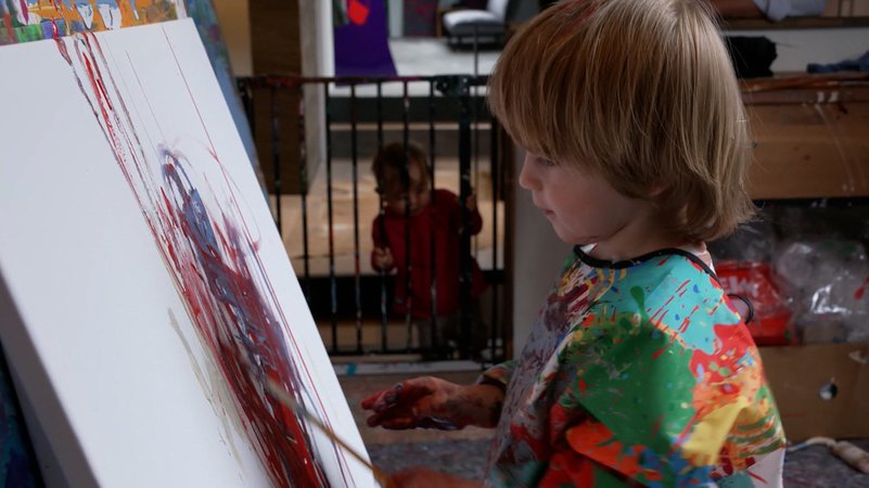 Laurent beim Malen. | Bild: BR Laurent beim Malen.