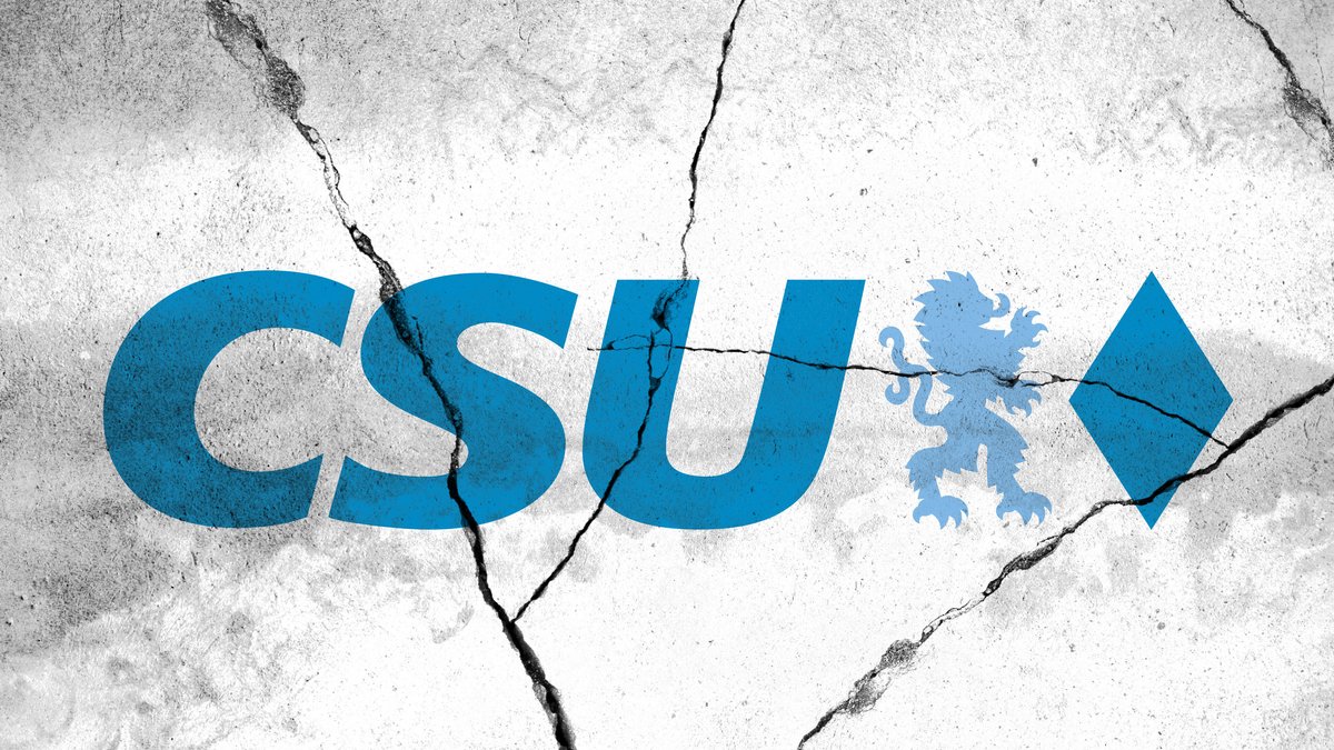 Symbolbild: Zersprungenes Logo der CSU 