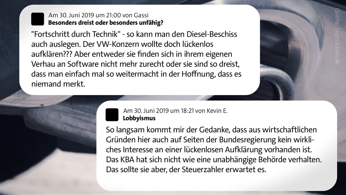 User-Kommentare auf tagesschau.de zu "Der Fall Audi"
