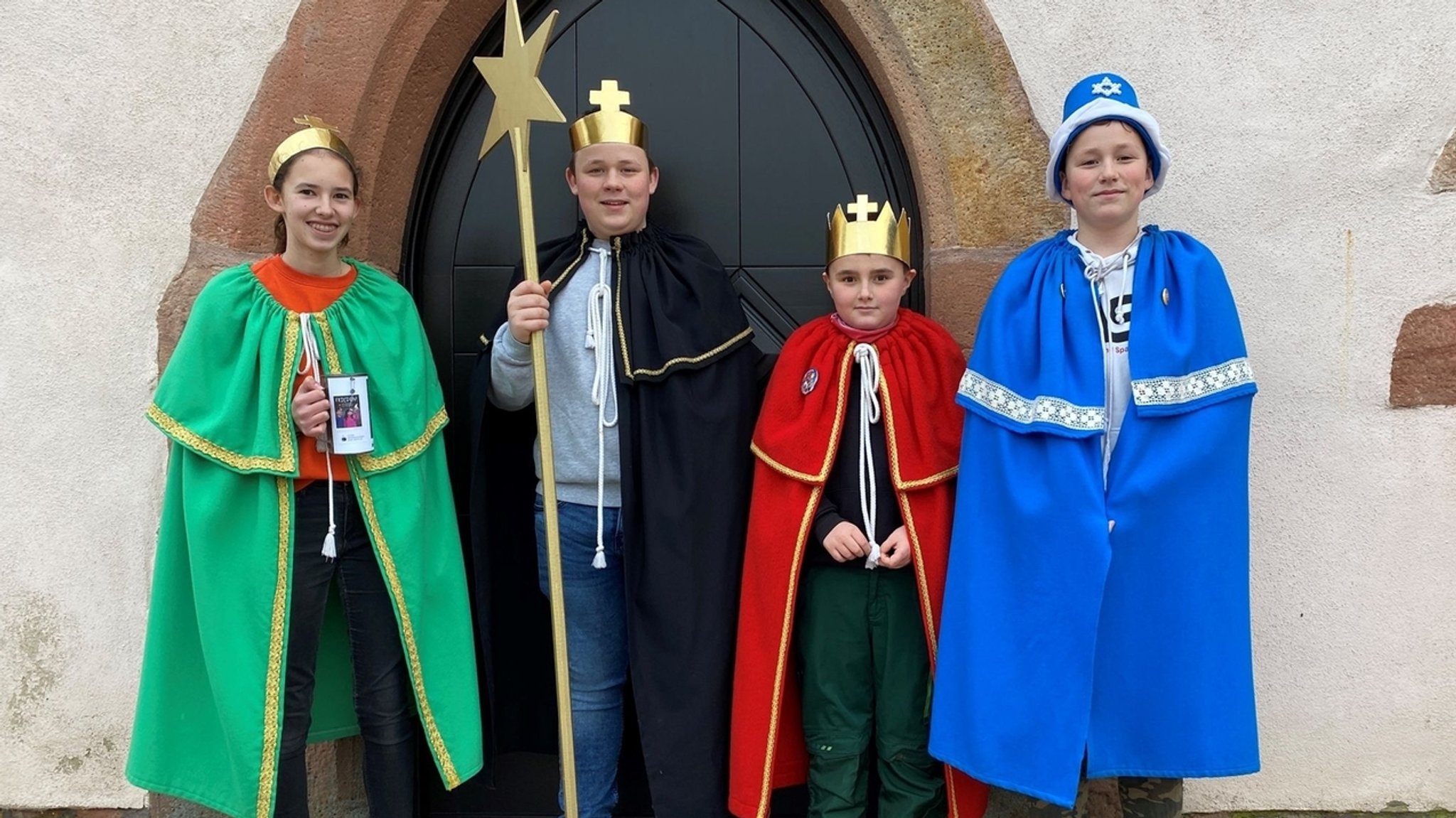 Vier Sternsinger in Unterfranken