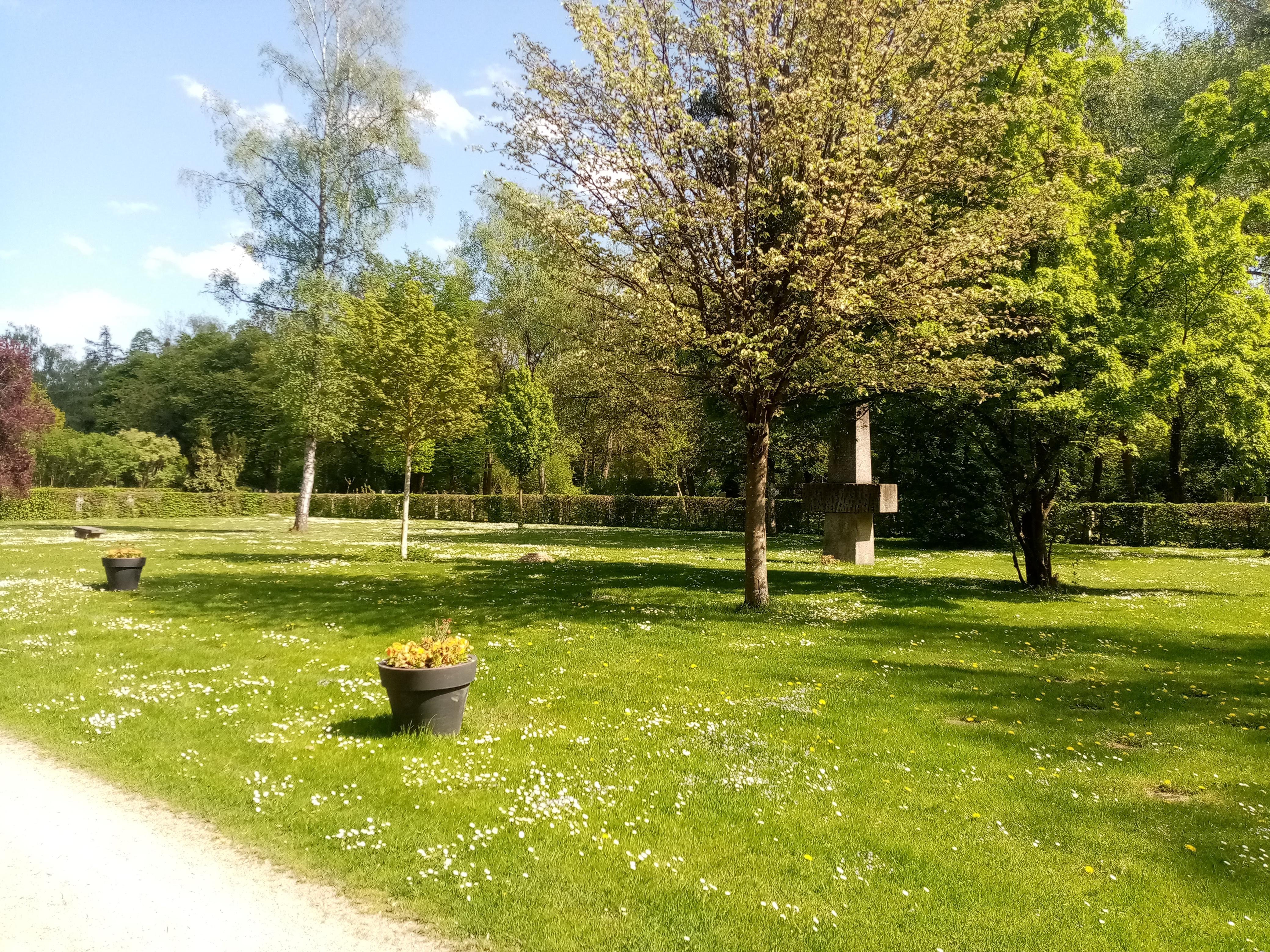 Der Ehrenhain für Displaced Persons am Friedhof am Perlacher Forst in München. HIer liegen auch viele Opfer der Todesstrafe im Nationalsozialismus