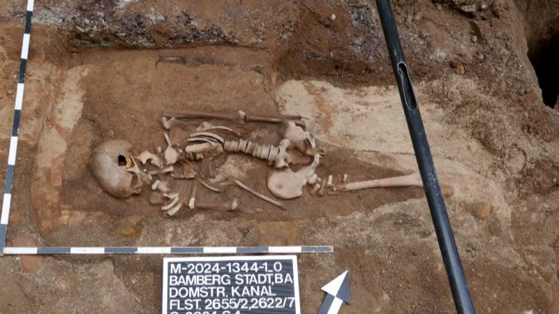 Skellet eines Ur-Einwohners in Bamberg | Bild: BR Skellet eines Ur-Einwohners in Bamberg