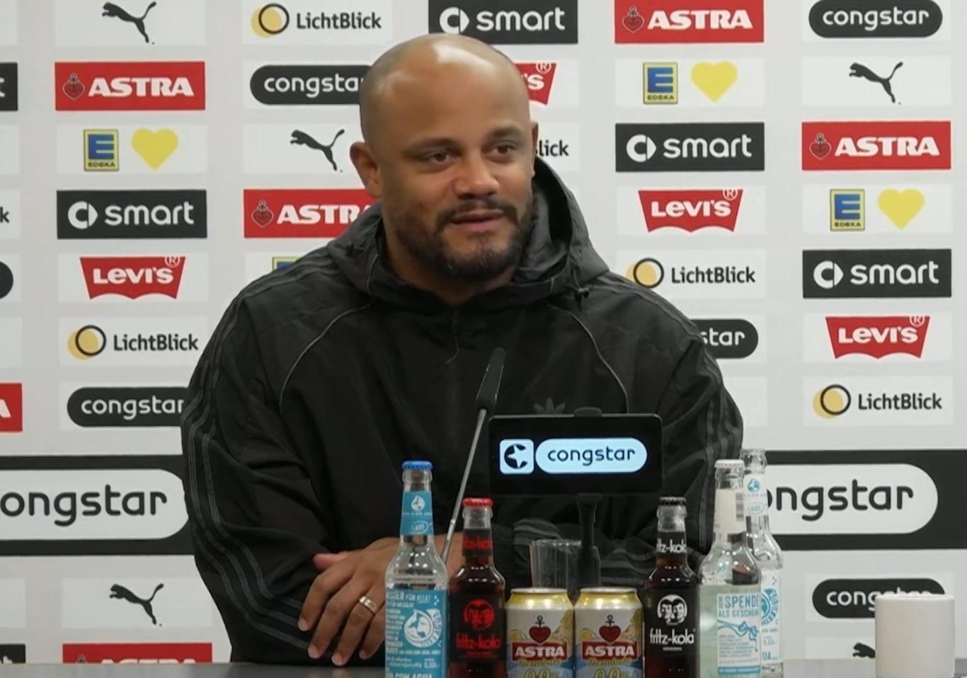 Vincent Kompany in der Pressrunde nach St. Pauli