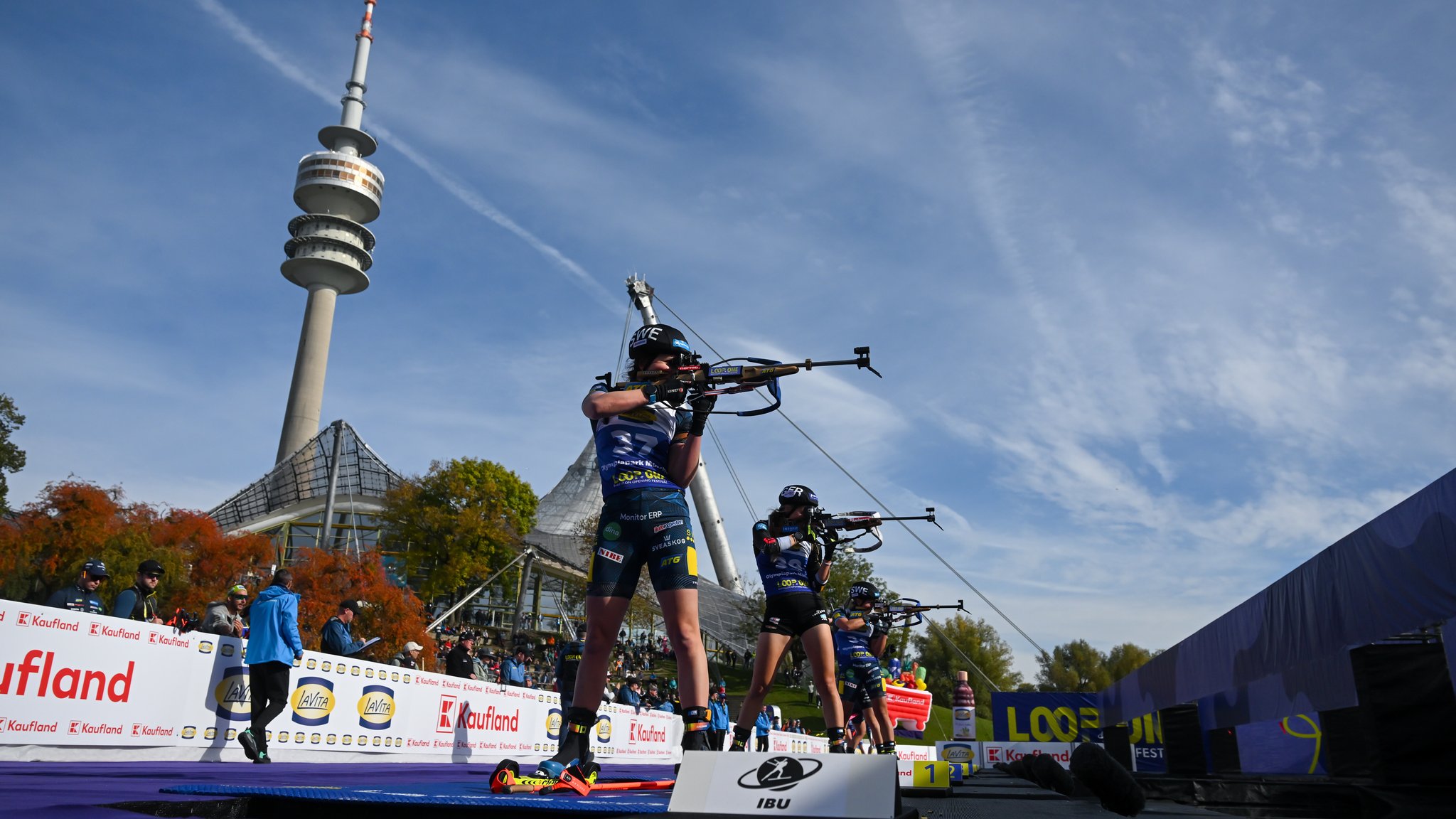 Schießstand beim IBU ONE LOOP Festival im Münchner Olympiapark