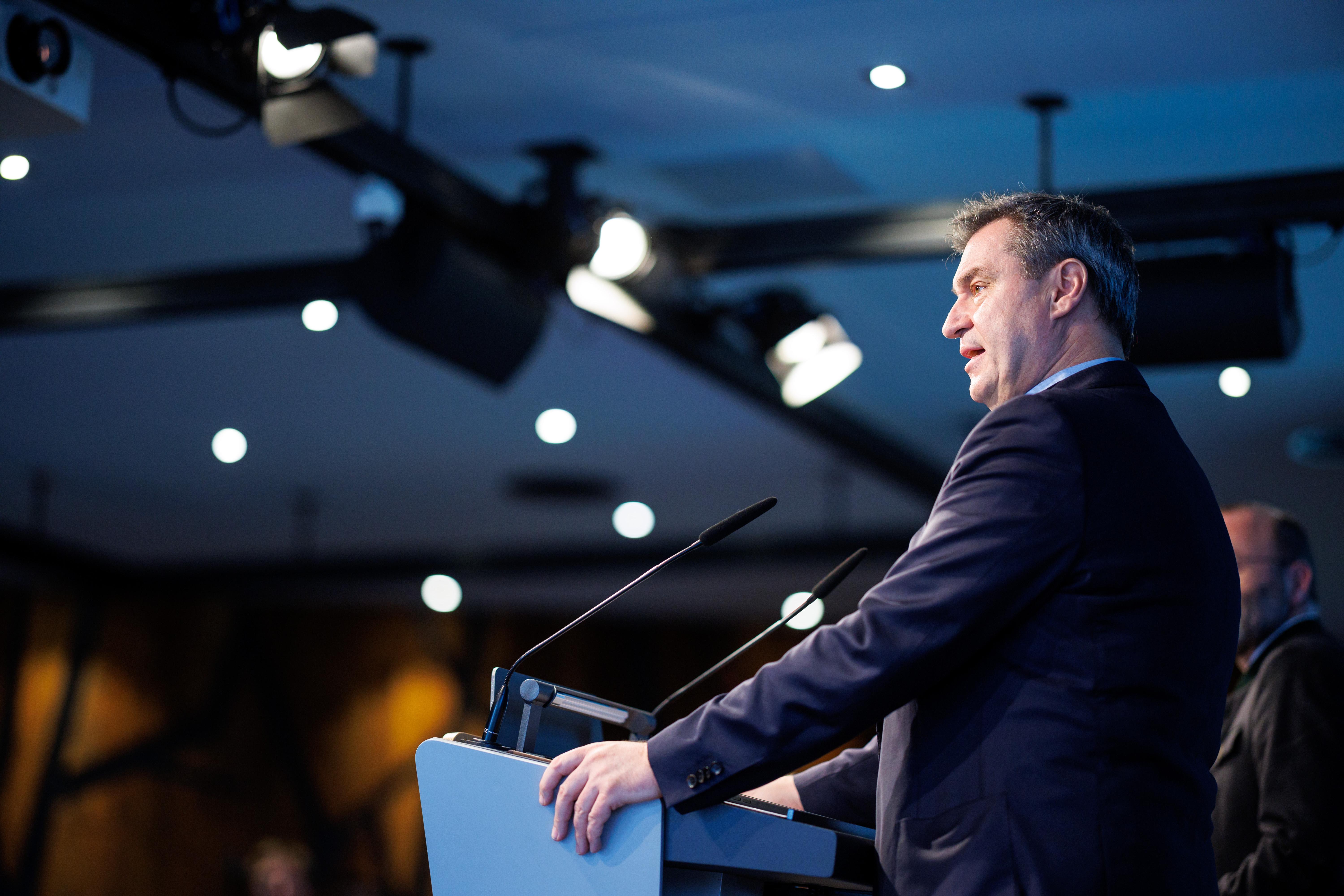 Archivbild: Markus Söder spricht auf der Pressekonferenz nach einer CSU-Vorstandssitzung in der CSU Landesleitung in München.