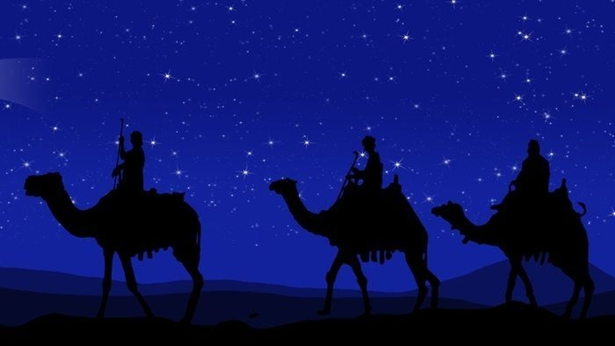 Die Heiligen Drei Könige auf Kamelen (Symbolbild)