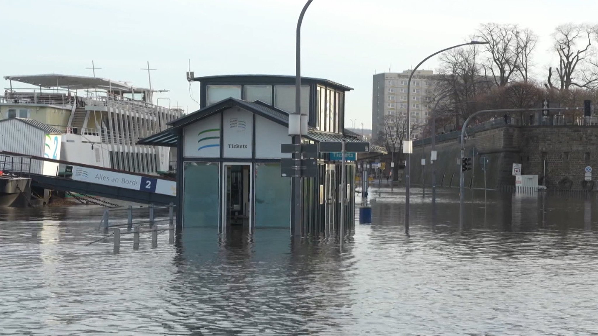 Die Elbe bei Dresden hat Hochwasser