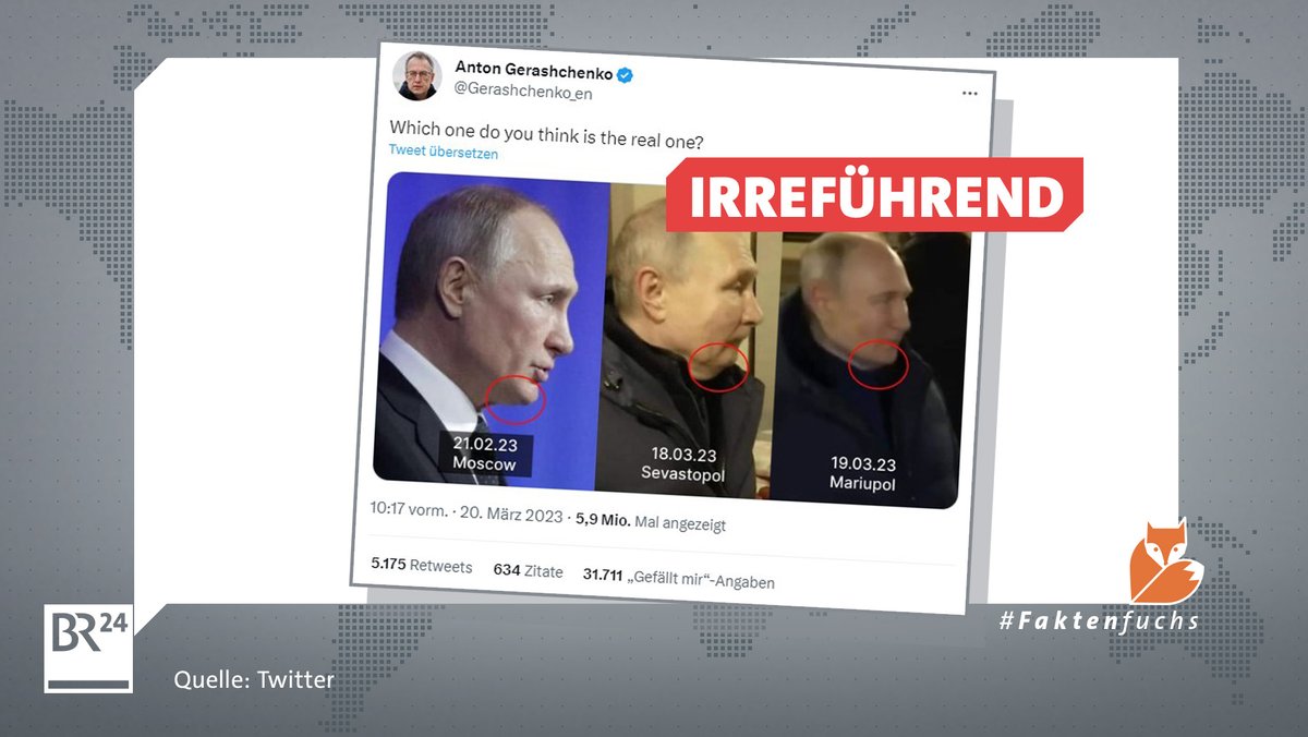Nein, diese Fotos sind kein Beleg für einen Putin-Doppelgänger