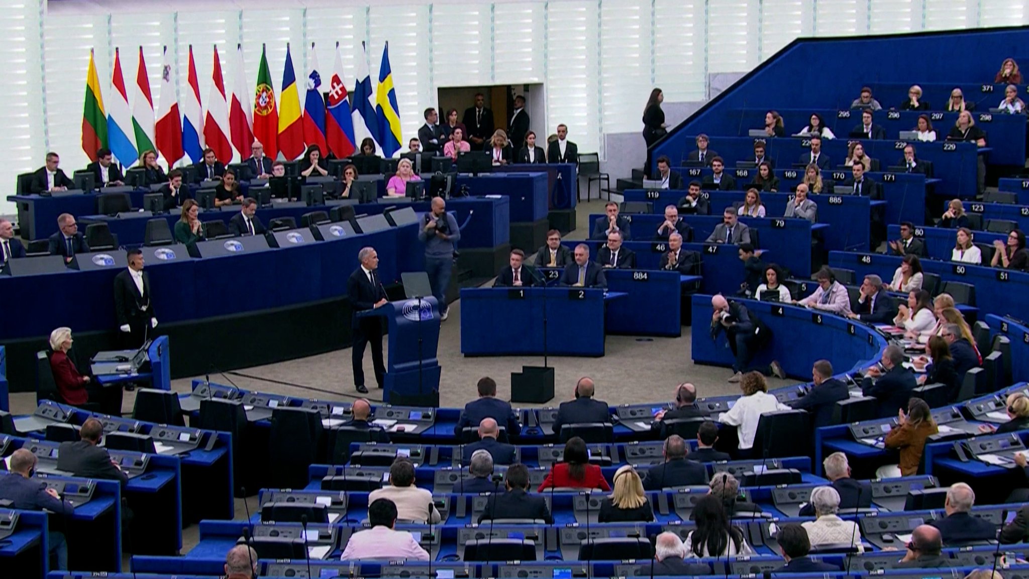 Kanadas Premierminister Mark Carney bei seiner Rede vor dem EU-Parlament in Straßburg | Bild: Bayerischer Rundfunk 2026 Kanadas Premierminister Mark Carney bei seiner Rede vor dem EU-Parlament in Straßburg