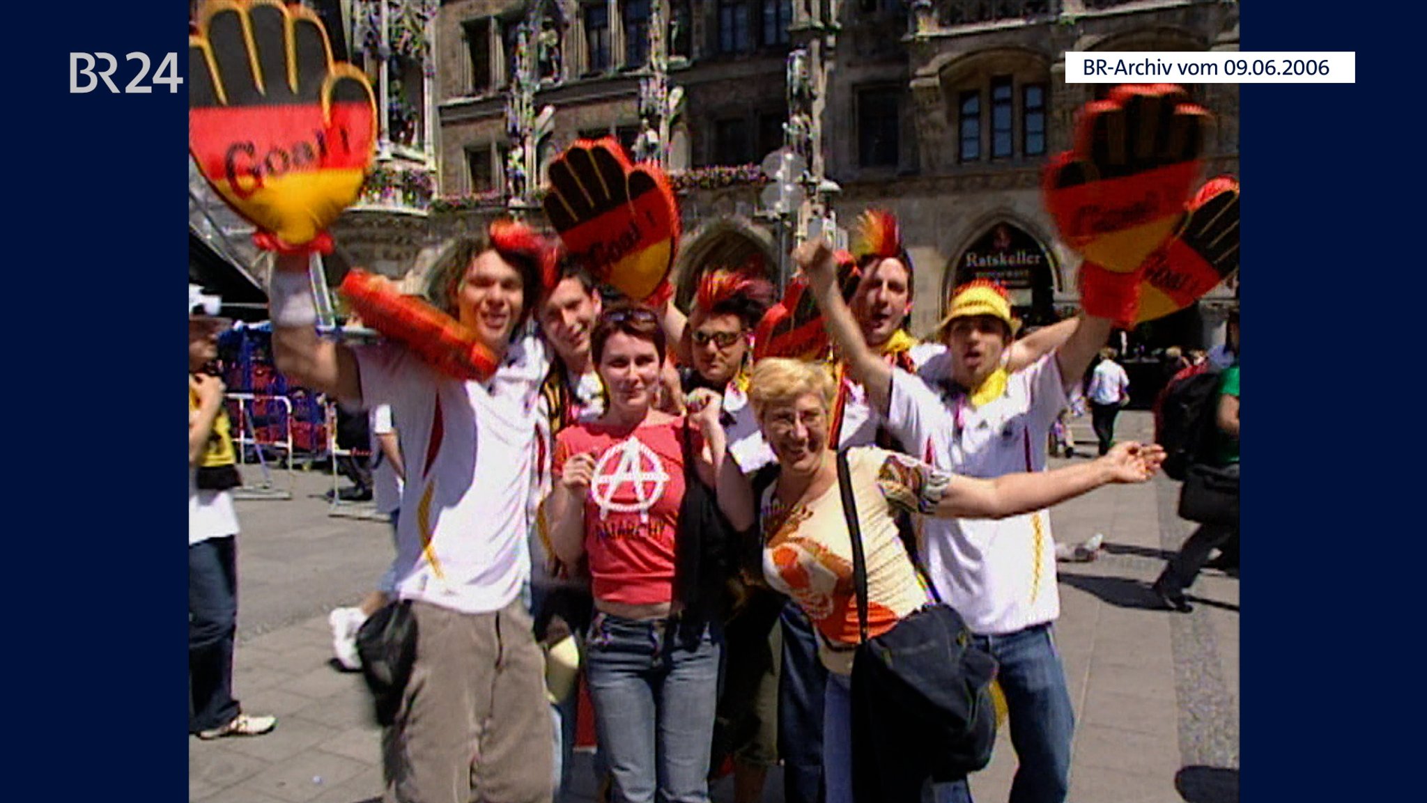 Eine Gruppe mit Deutschland-Fans