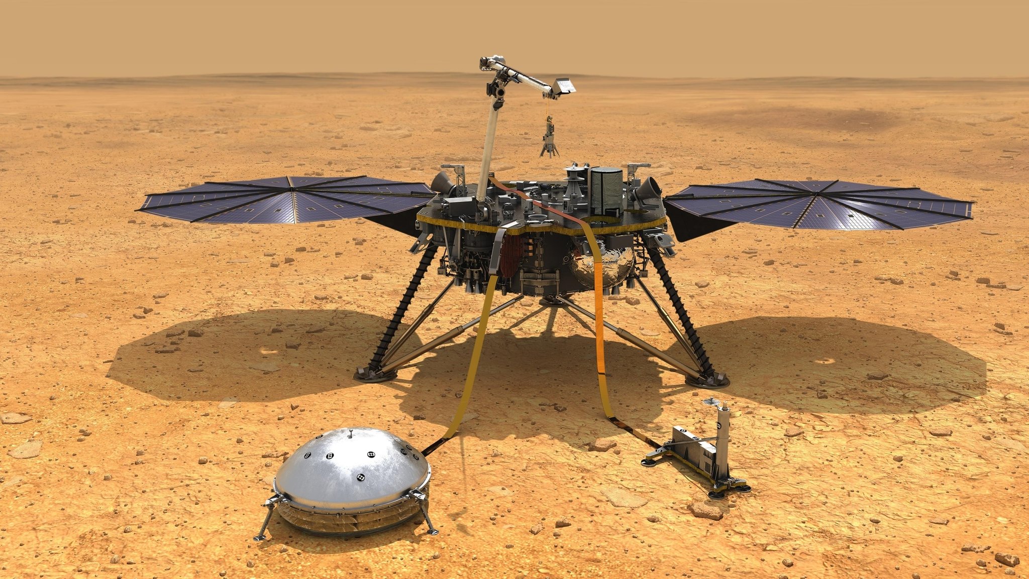 Mithilfe von Berechnungen mit Daten der NASA-Marssonde InSight wollen Wissenschaftler flüssiges Wasser auf dem Mars nachgewiesen haben.