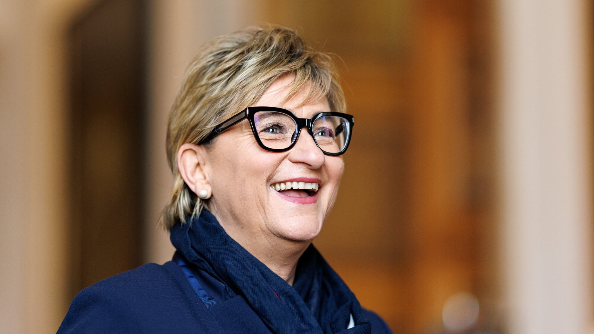 Simone Fleischmann, Präsidentin Bayerische Lehrer- und Lehrerinnenverband (BLLV), kommt zur 72. Plenarsitzung des Bayerischen Landtags am 19.03.2026 im Maximilianeum in München (Bayern).