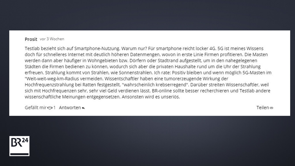 Leser-Kommentar zu 5G auf BR24.de