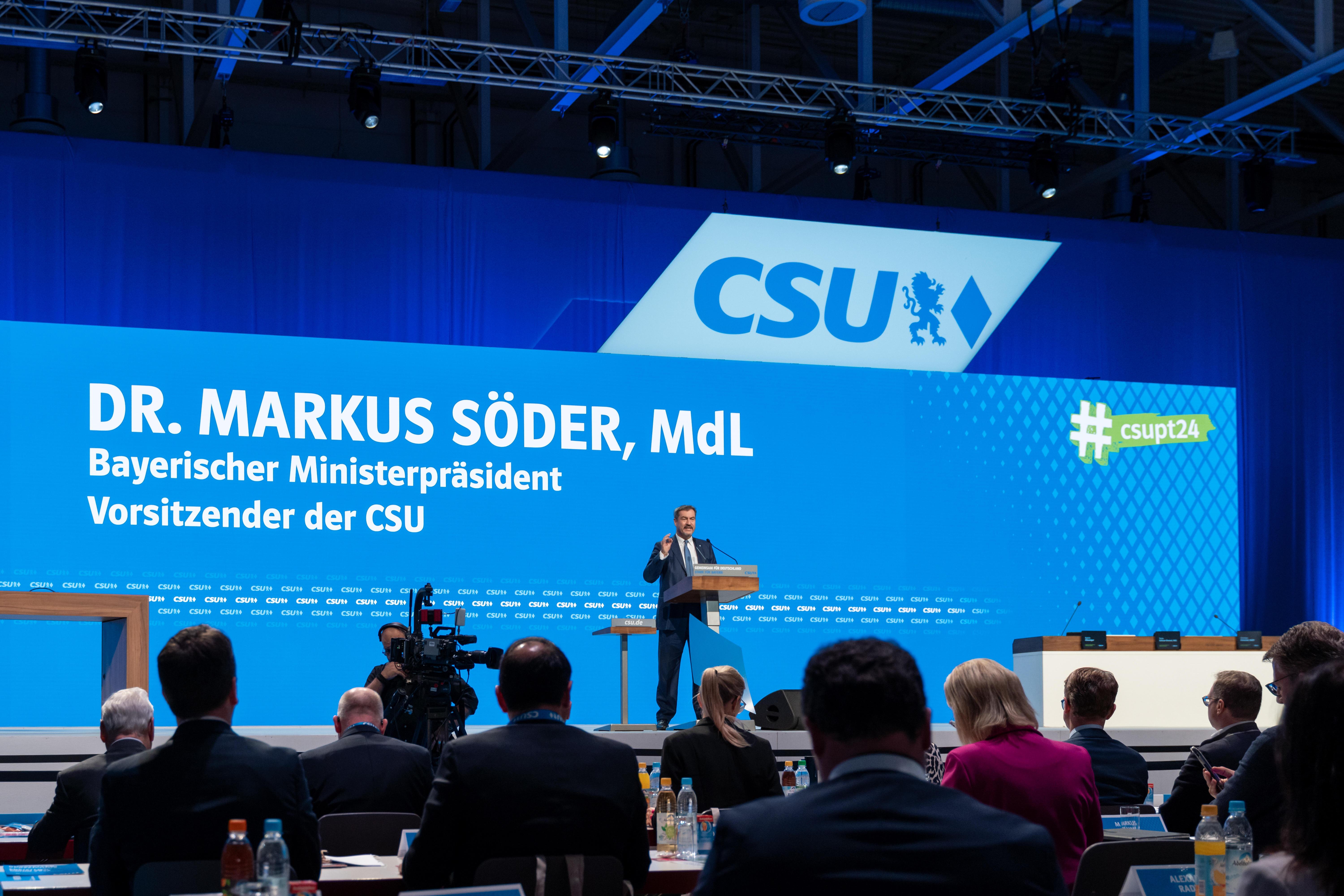 Archivbild: Markus Söder auf einem CSU-Parteitag