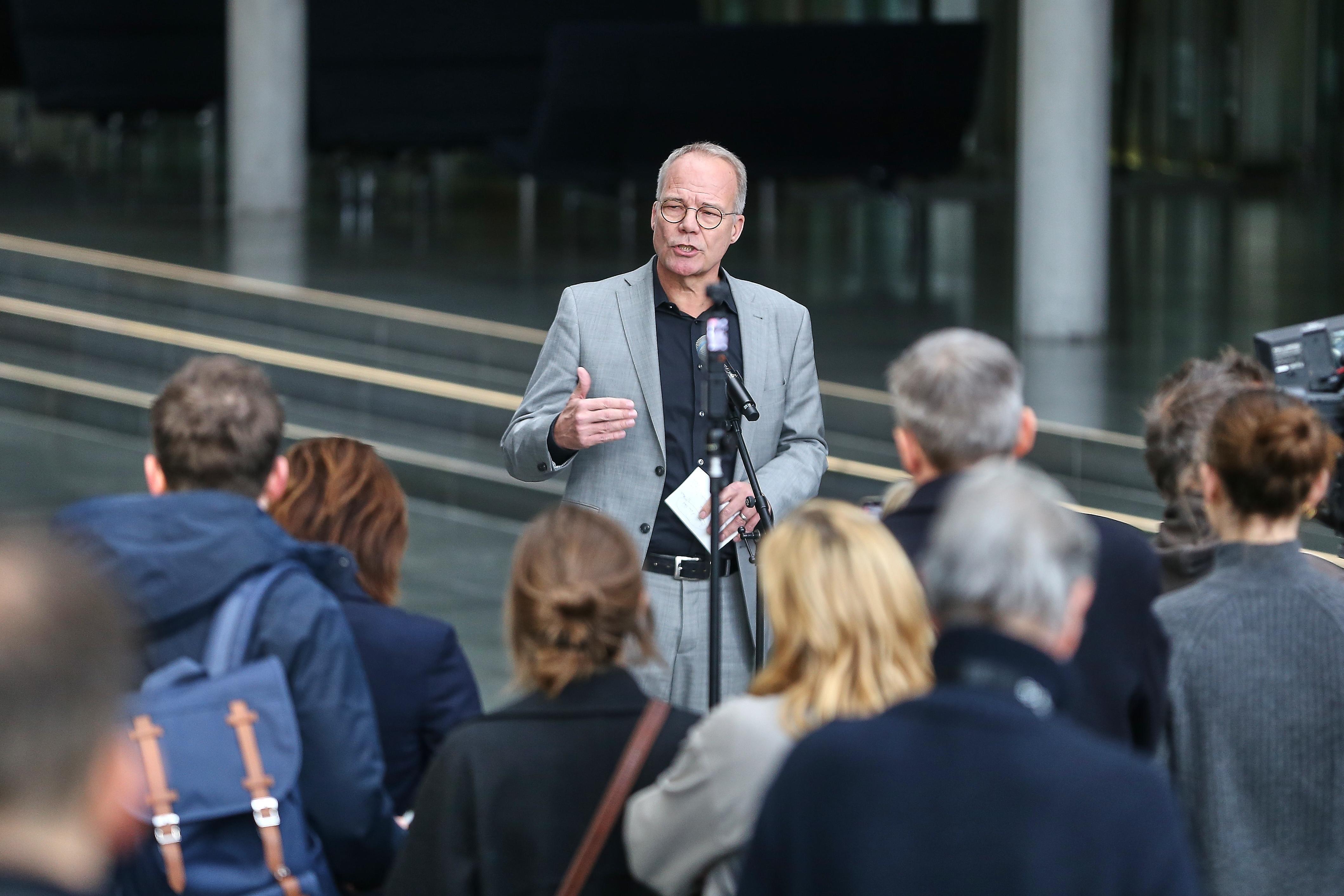 Jahresauftaktklausur der SPD-Bundestagsfraktion: Matthias Miersch, SPD, gibt ein Pressestatement