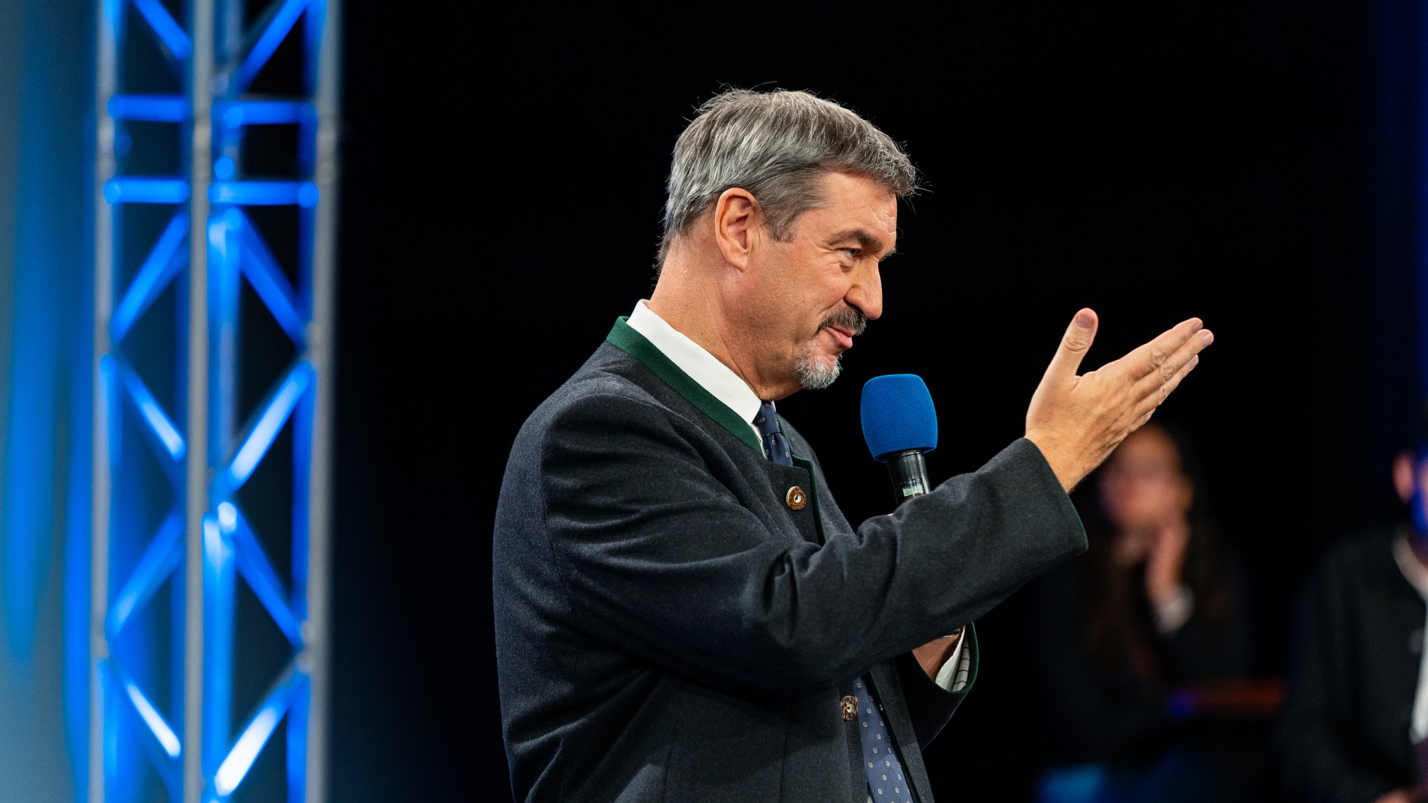 Markus Söder im BR-Studio in Unterföhring bei "jetzt red i"