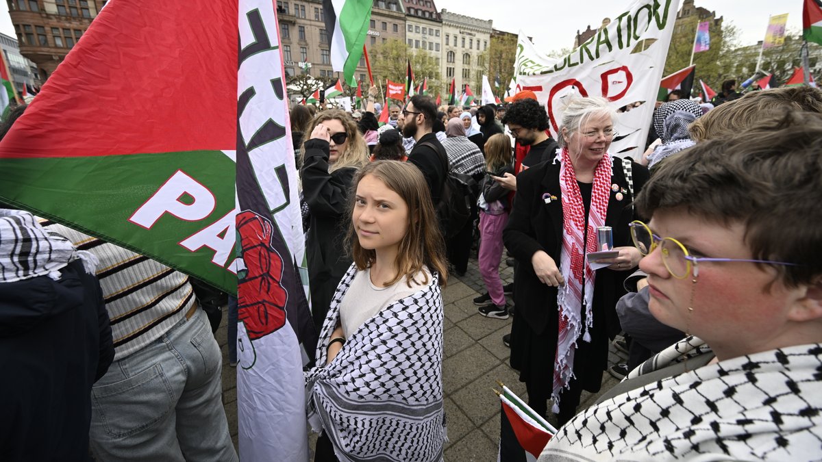 Greta Thunberg bei einer Demo gegen Israels Teilnahme am ESC.