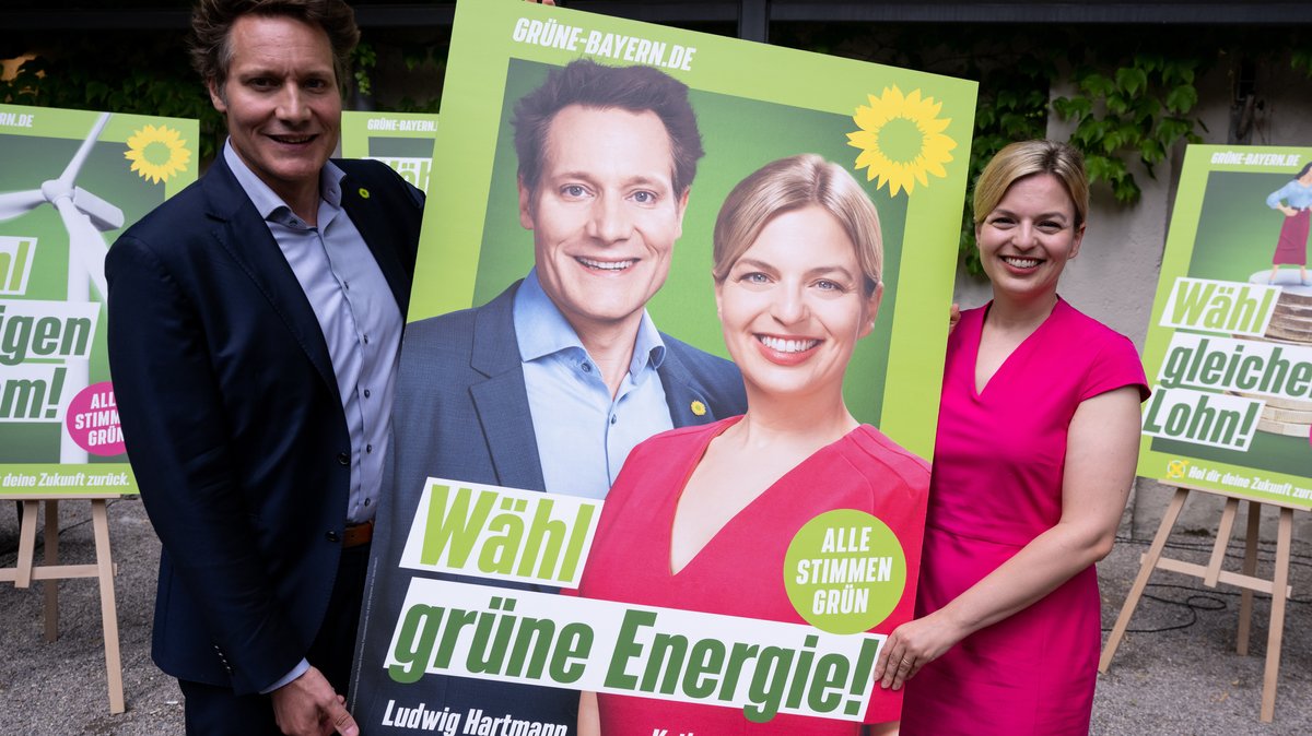 Katharina Schulze und Ludwig Hartmann stellen die Kampagne für die Landtagswahl vor.