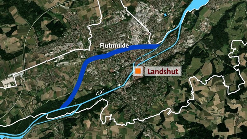 Landshut wurde immer wieder von fürchterlichen Hochwassern heimgesucht, bis 1955 die Flutmulde fertiggestellt wurde, ein künstlicher Isar-Arm, der bei Hochwasser vollläuft. Bei normalem Wasserstand ist die Flutmulde ein beliebtes Naherholungsgebiet.