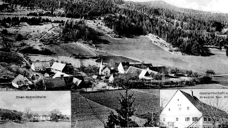 Historische Postkarte (1922 - 1924) aus dem verschwundenen Dorf Schmidheim in der Oberpfalz 