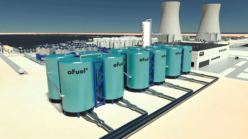 Mehrere Container beschriftet mit "aFuel"