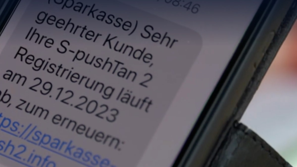 Eine SMS mit einem Phishing-Link.