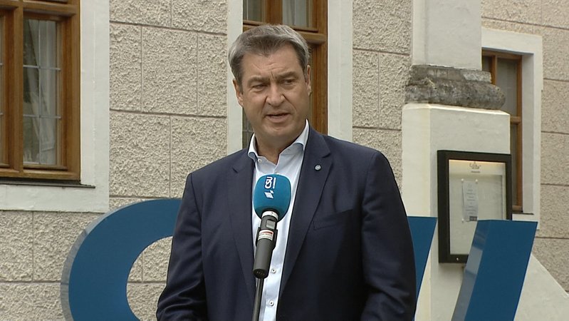 CSU-Chef Markus Söder bei der Landesgruppen-Klausur in Seeon am 14.07.21.