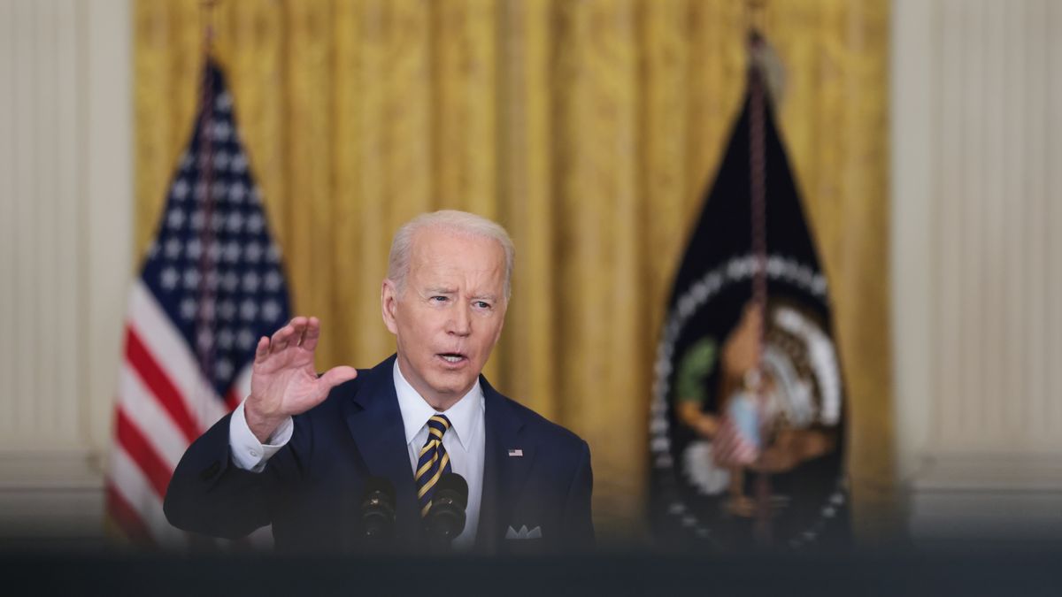 US-Präsident Joe Biden bei einer Pressekonferenz im Weißen Haus.