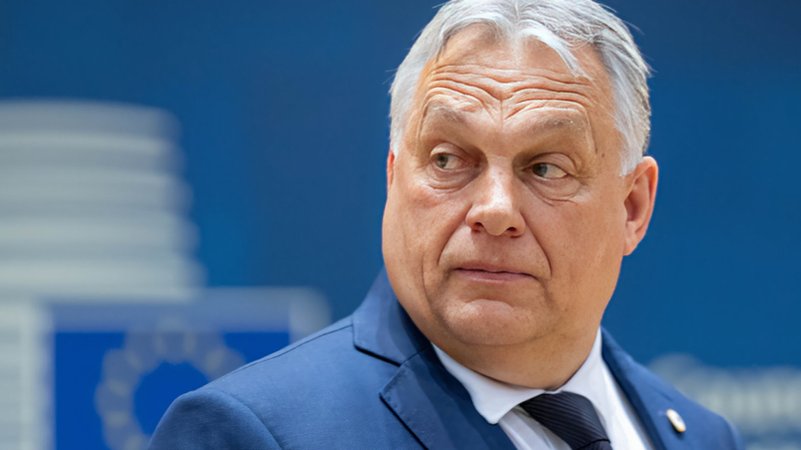 Ungarns Präsident Viktor Orban blickt nach rechts