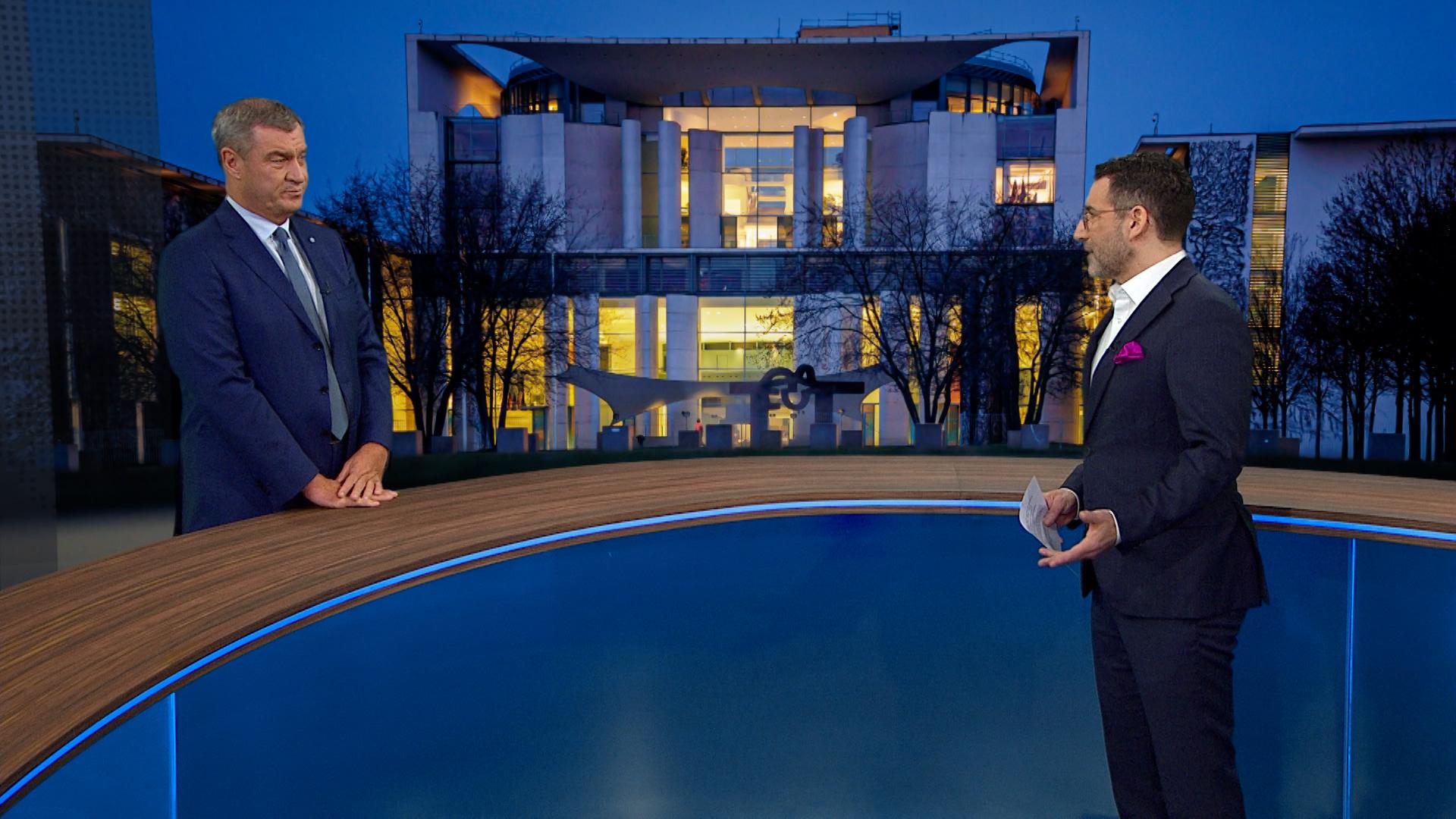 Söder im Gespräch bei BR24 TV | Bild:BR