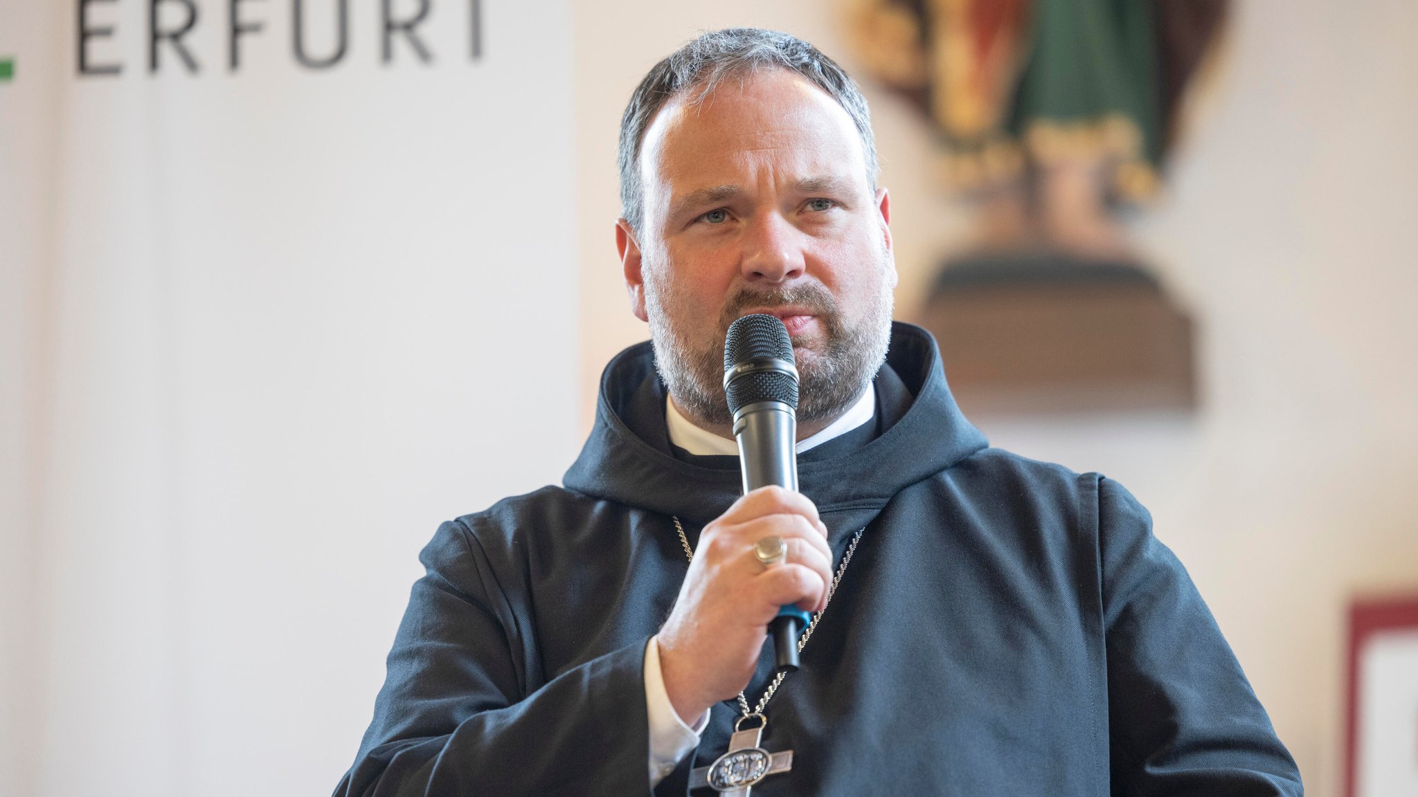 Abt Nikodemus Schnabel (aus Jerusalem, während des Katholikentags in Erfurt. (Archiv)