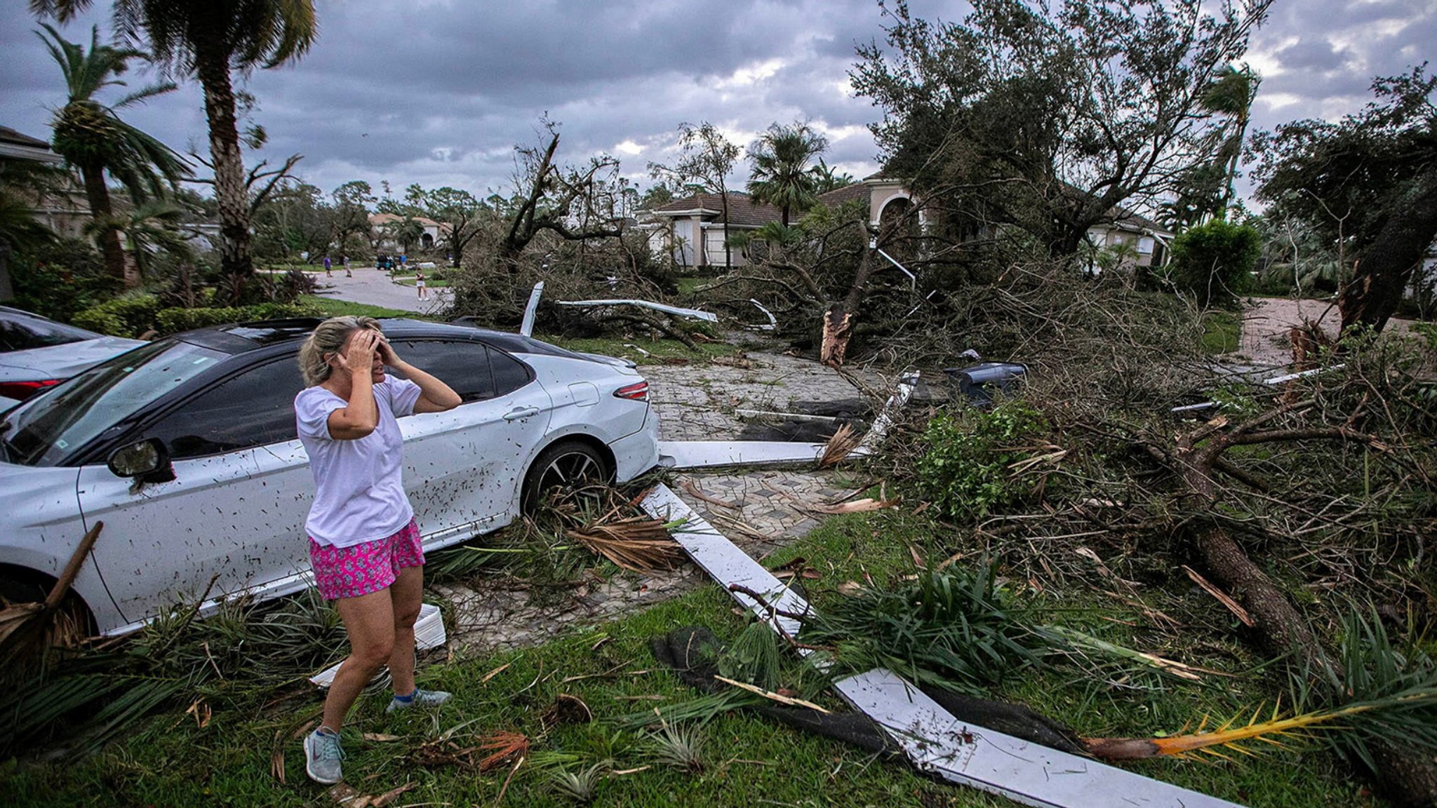 Hurrikan "Milton" in Florida - Auge des Sturms über dem Meer