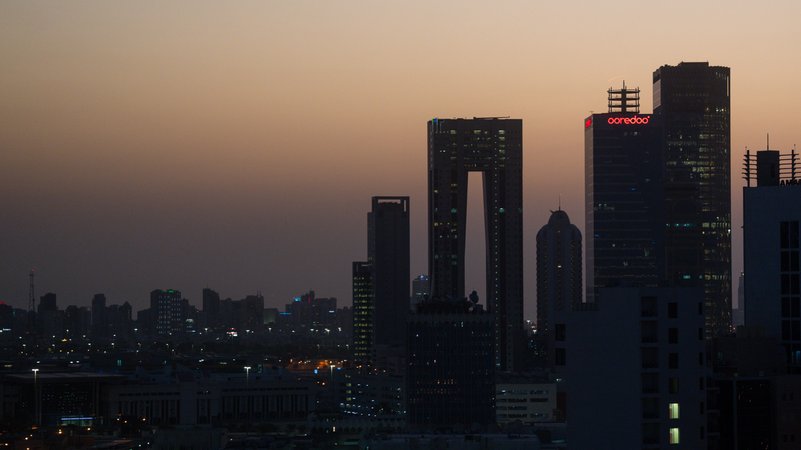 Die Skyline von Kuwait-Stadt (Archivbild vom 06.10.2025) | Bild: dpa-Bildfunk/Soeren Stache Die Skyline von Kuwait-Stadt (Archivbild vom 06.10.2025)