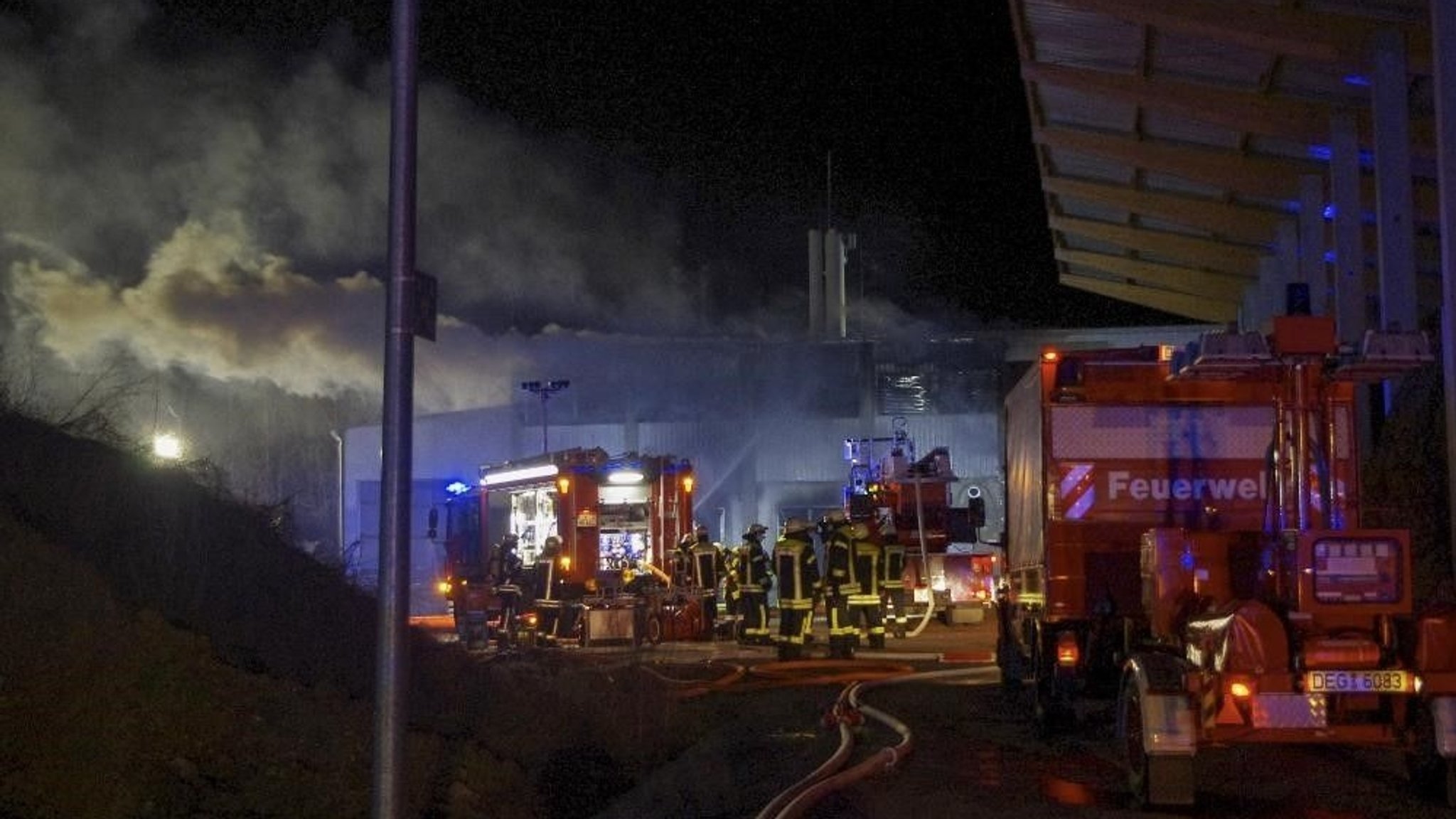 Feuerwehreinsatz bei Brand in der Brauerei in Moos