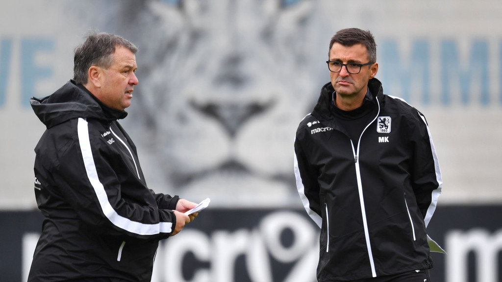 Löwen-Co-Trainer Günter Brandl (links) und Cheftrainer Michael Köllner