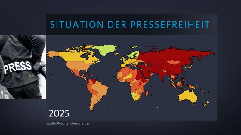 Es steht schlecht um die Pressefreiheit - auch in Deutschland wars schon mal besser. | Bild: Bayerischer Rundfunk 2025 Es steht schlecht um die Pressefreiheit - auch in Deutschland wars schon mal besser.