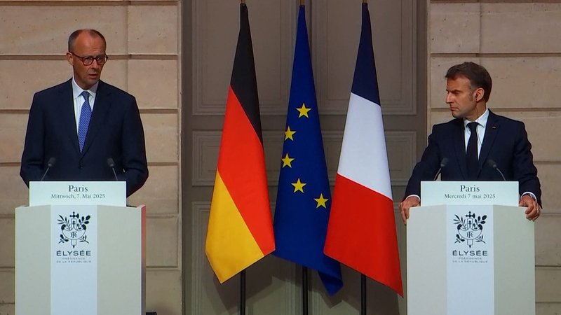 Bundeskanzler Friedrich Merz (CDU) ist zum Antrittsbesuch in Paris bei Präsident Emmanuel Macron. | Bild: BR Bundeskanzler Friedrich Merz (CDU) ist zum Antrittsbesuch in Paris bei Präsident Emmanuel Macron.