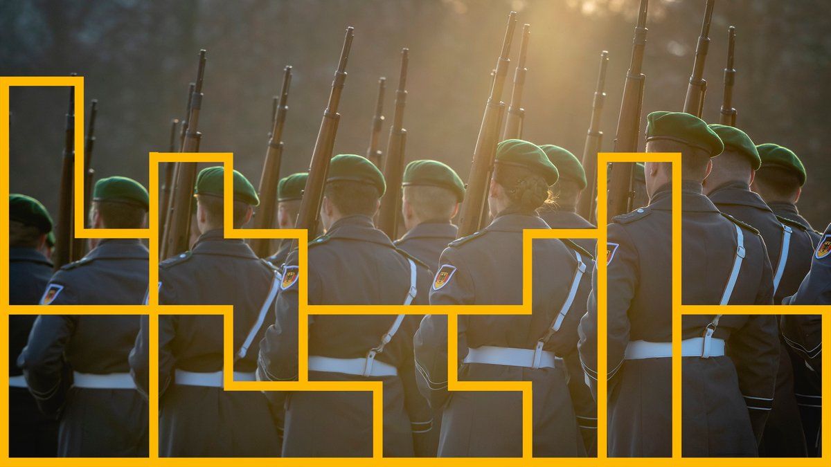Soldatinnen und Soldaten des Wachbataillons der Bundeswehr treten an zu einem Empfang im Bendlerblock in Berlin, 10.02.2025.