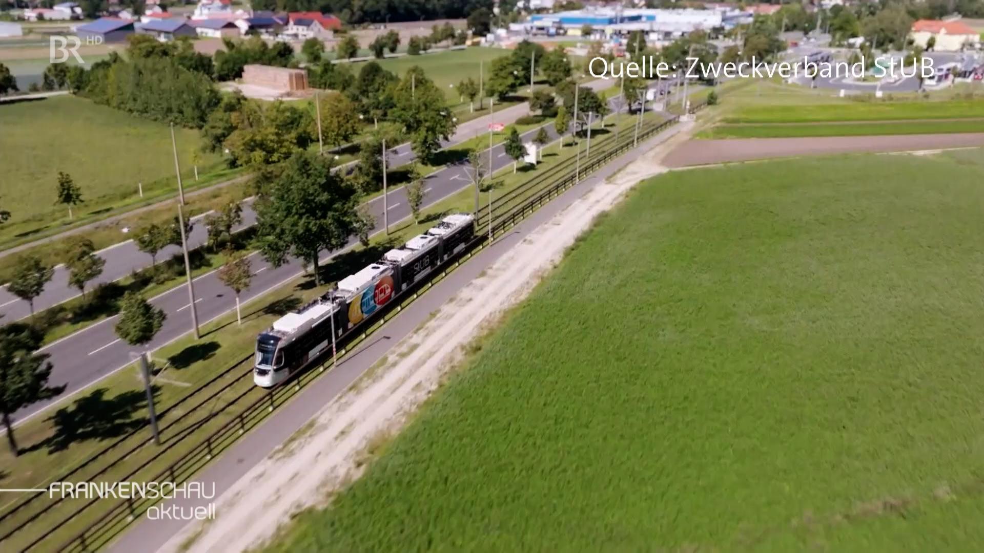Hier fährt die Straßenbahn schon bis ans Wegfeld, in Zukunft könnte die StUB hier weiter nach Erlangen fahren.