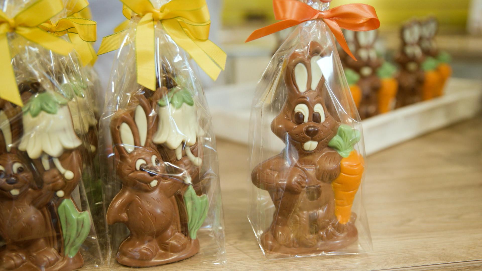 Osterhasen aus einer Schokoladenmanufaktur