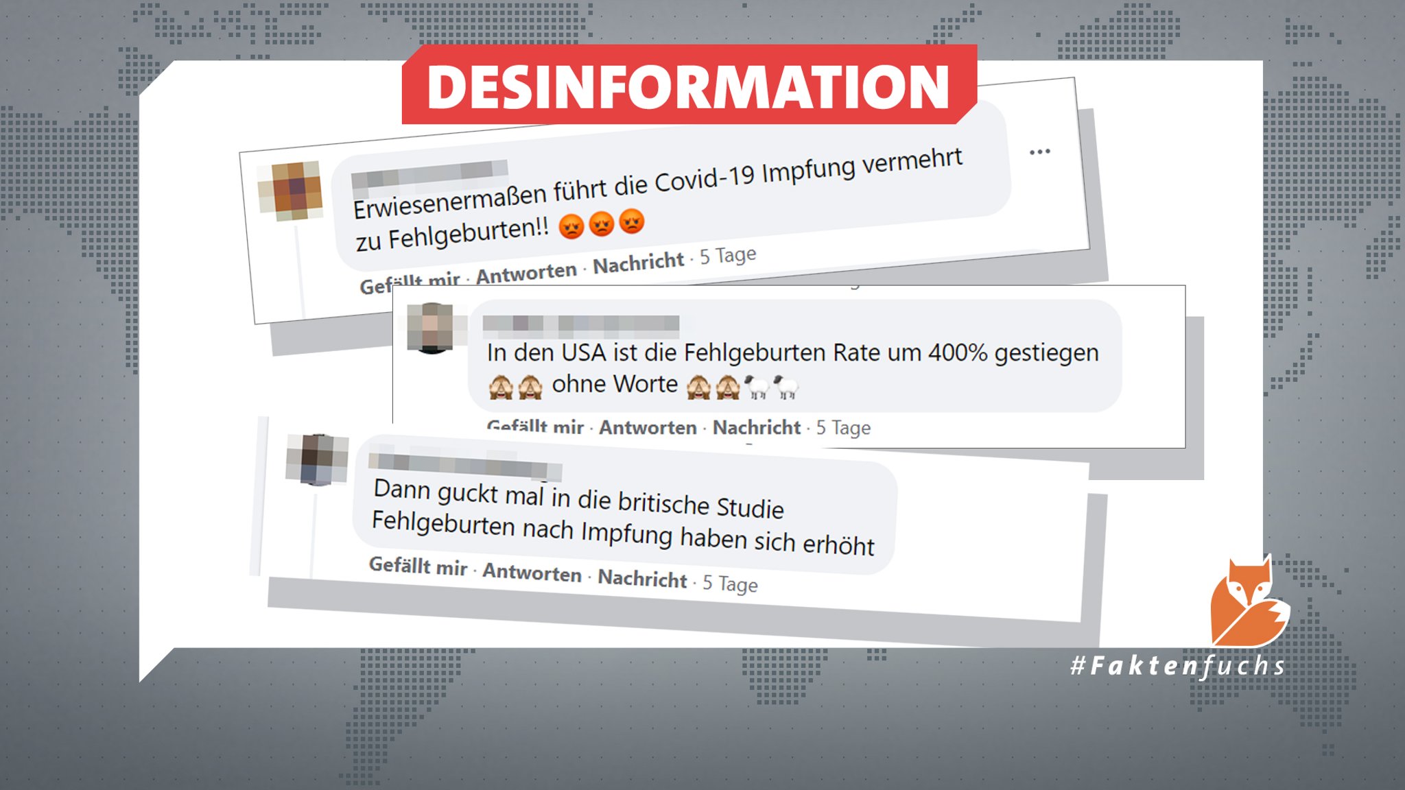 Facebook-Kommentare unter einem Artikel von BR24, in dem es um die Impfung von Schwangeren geht. 