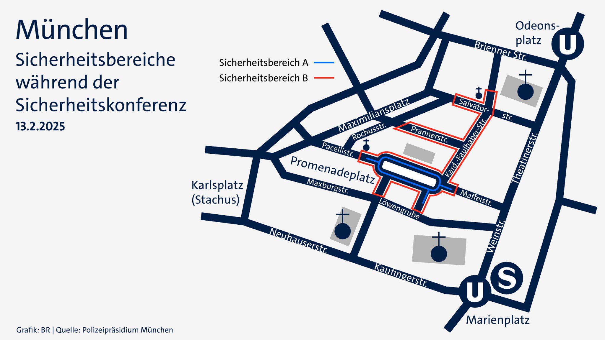 Sicherheitsbereiche während der Münchner Sicherheitskonferenz