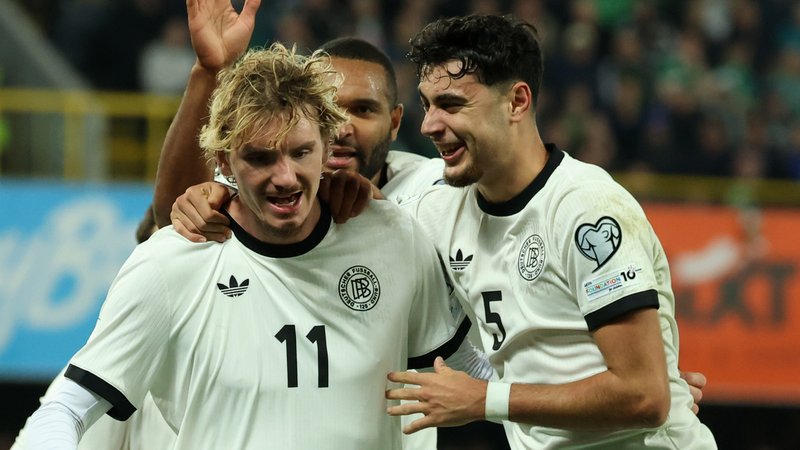 Nick Woltemade bejubelt seinen Treffer zum 1:0 gegen Nordirland. | Bild: picture-alliance / dpa Nick Woltemade bejubelt seinen Treffer zum 1:0 gegen Nordirland.