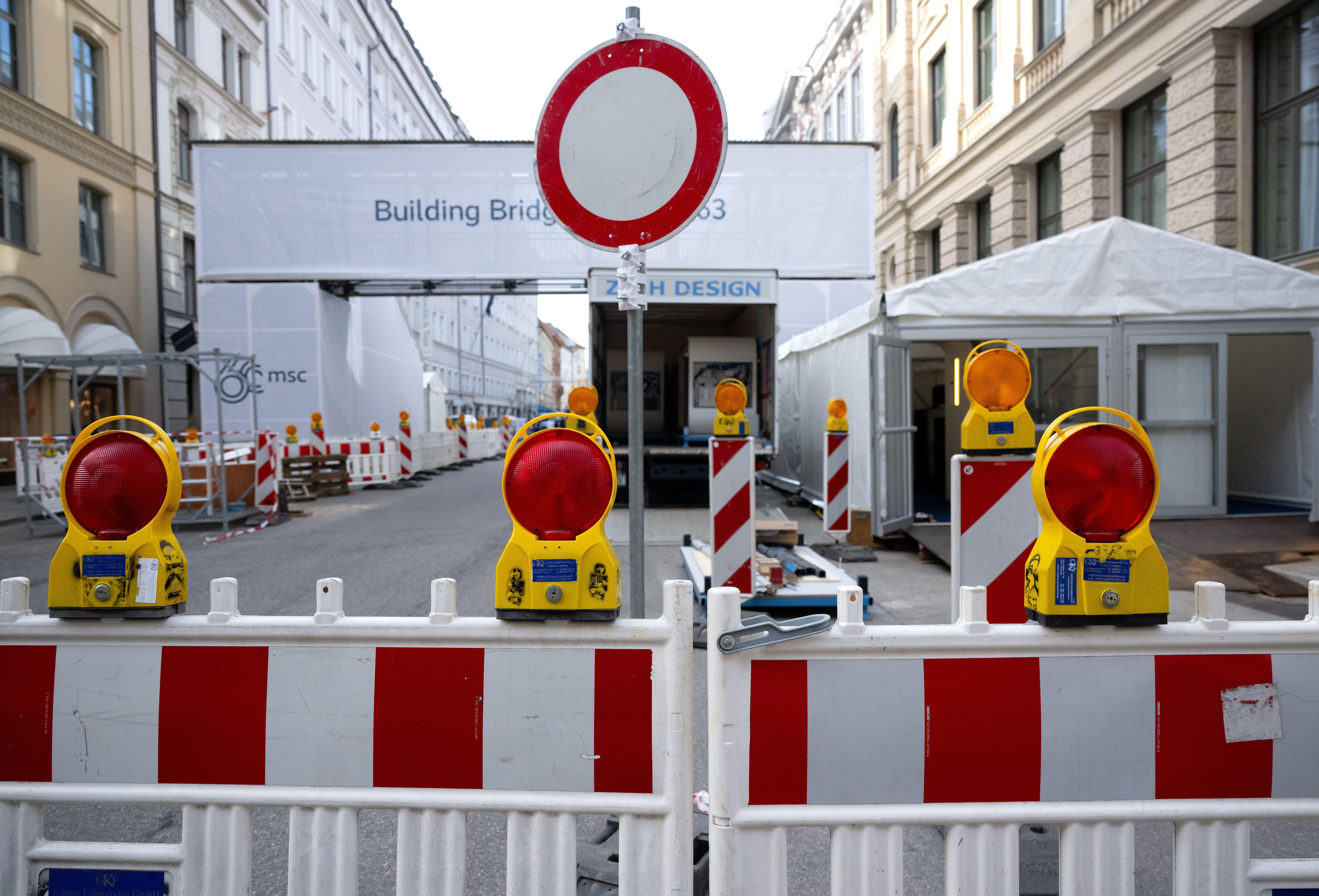 Absperrung in der Münchner Innenstadt