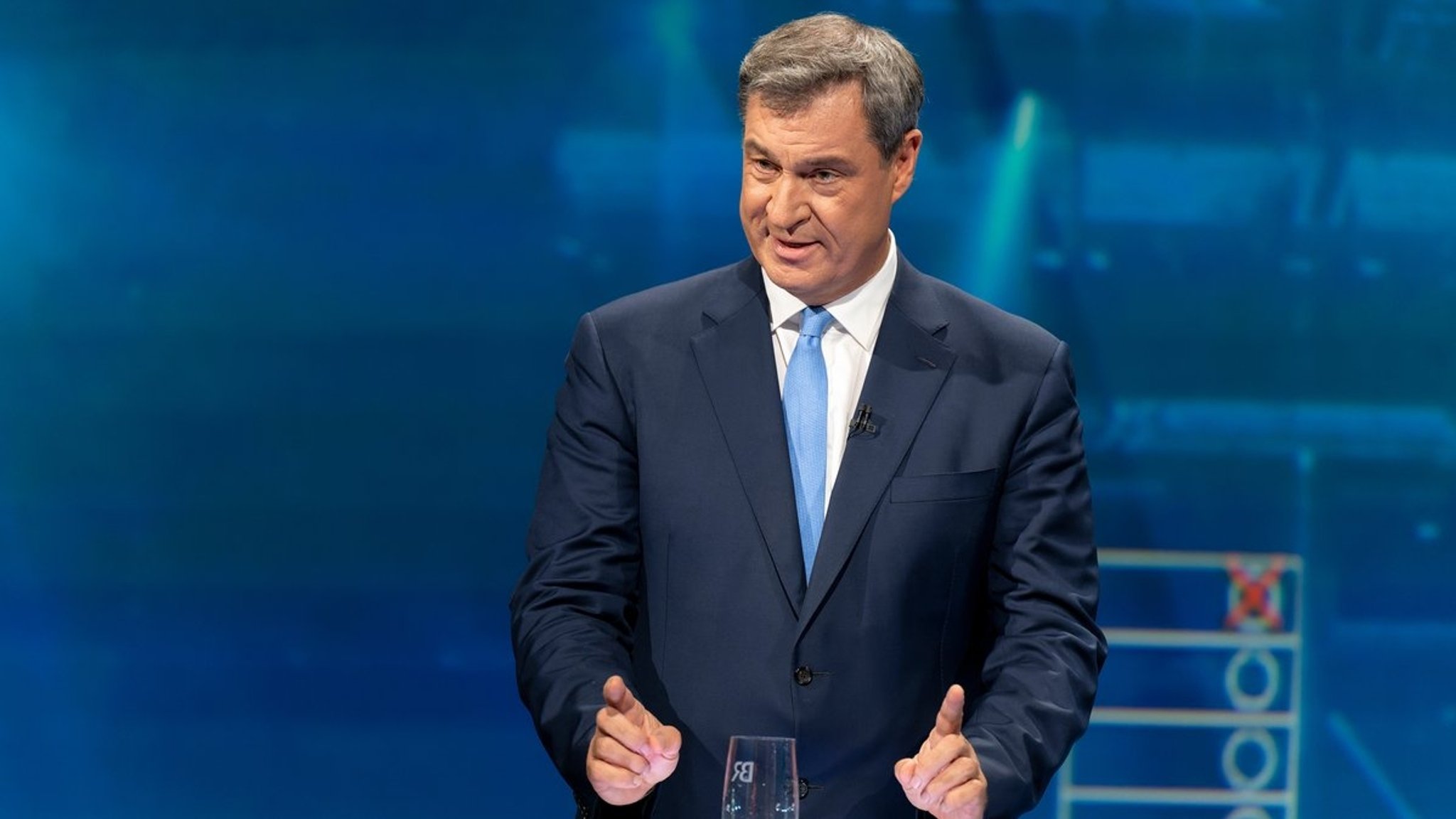 Markus Söder (CSU) spricht in der Sendung "BR24 - Die Konfrontation".