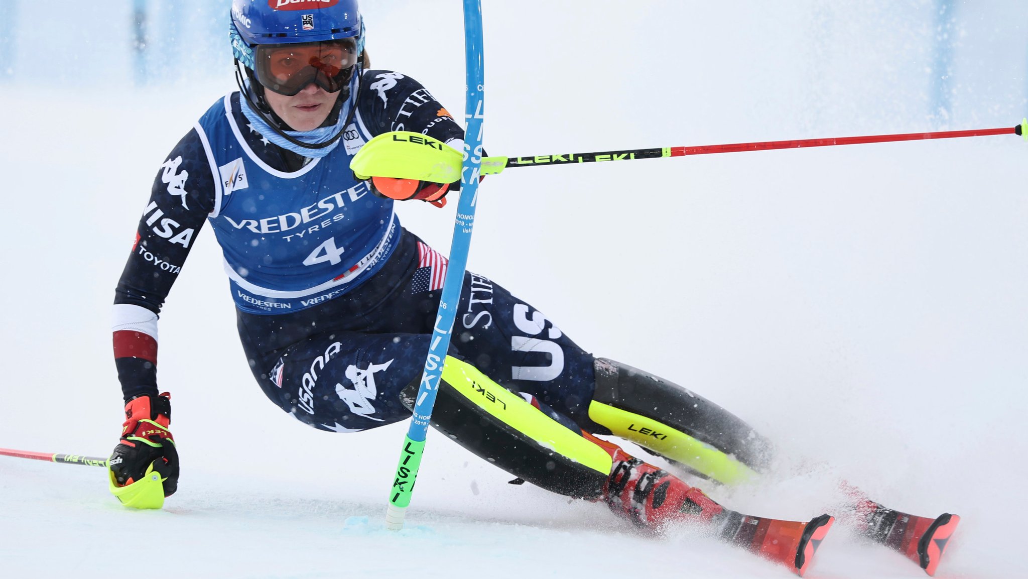 Mikaela Shiffrin beim Slalom von Sestriere