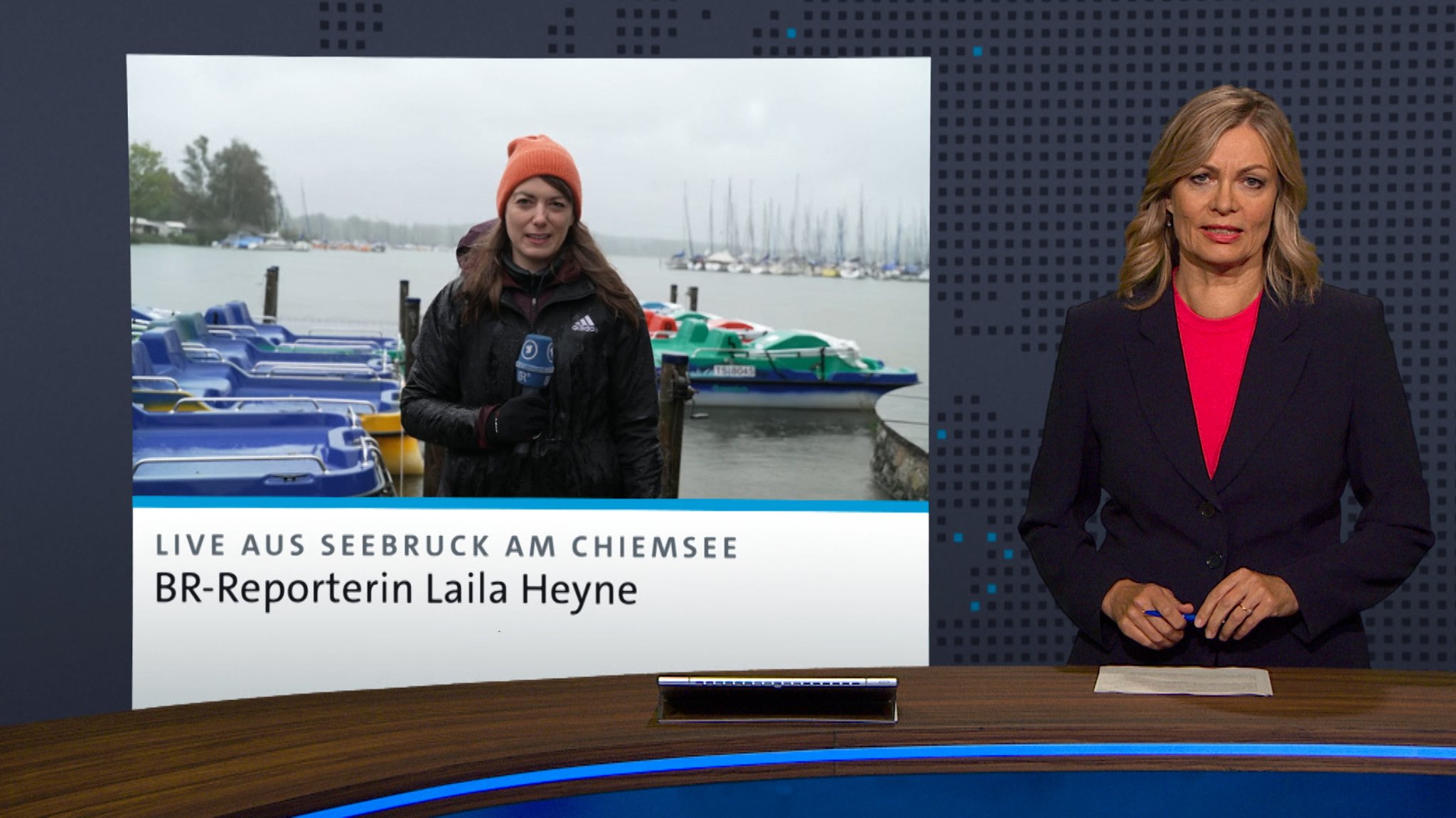 BR-Reporterin Heyne zur Hochwasserlage am Chiemsee