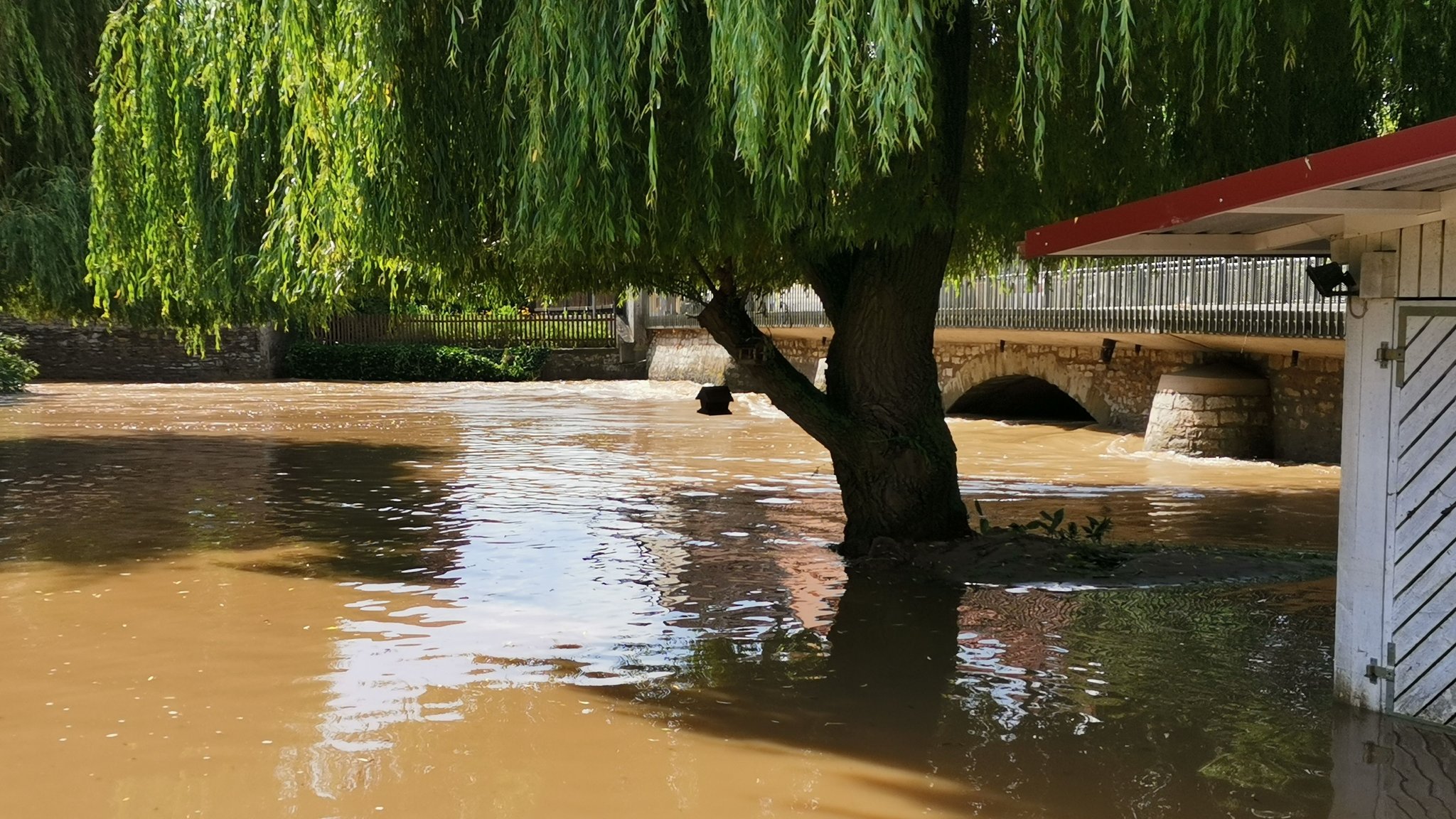 Hochwasser im Juli 2021 im unterfränkischen Schwarzach