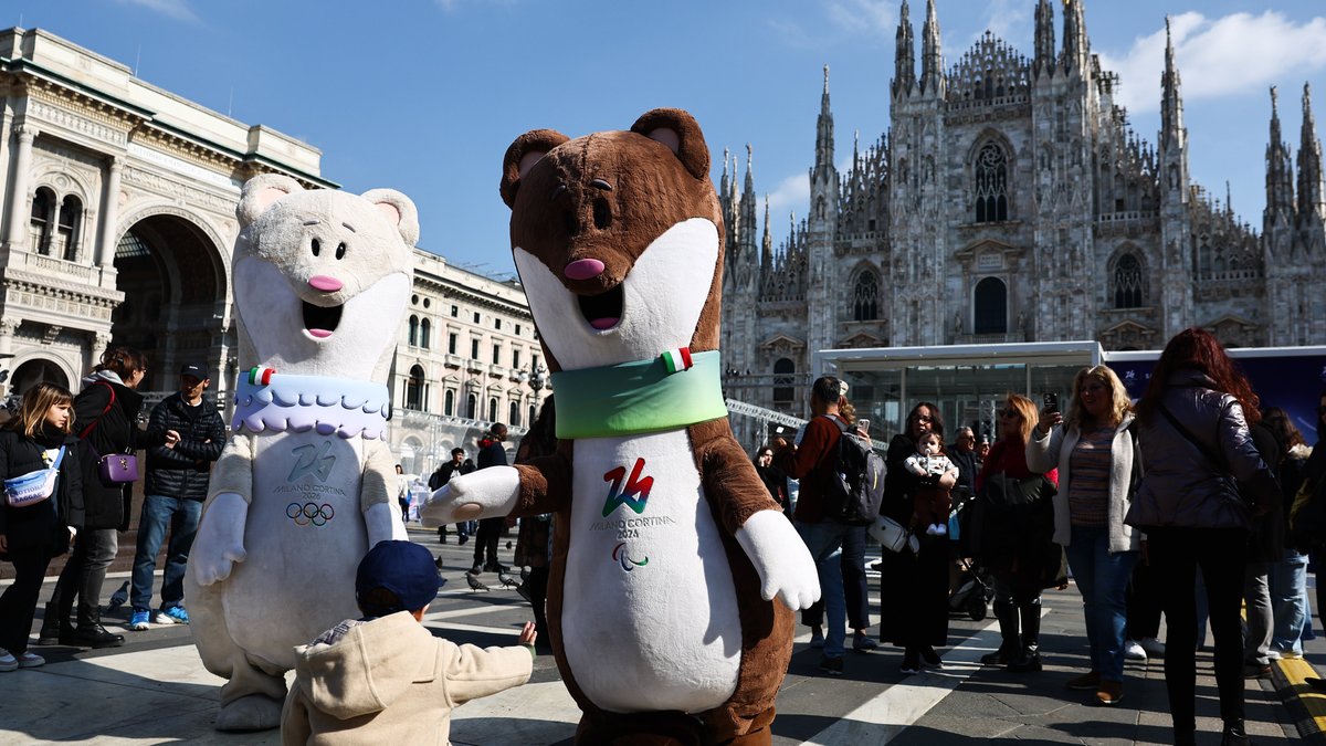 Olympia-Maskottchen Tina und Milo in Mailand